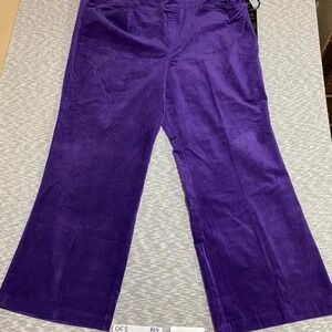 DS2 purple velvet wide leg pants NWT women 28W=4X. SKU-A54#velvet #wideleg